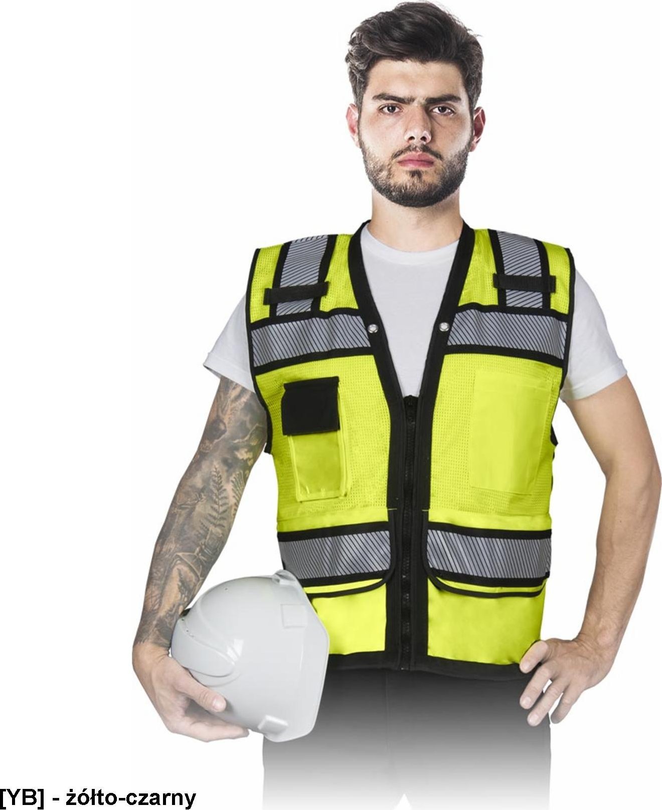 R.E.I.S. KOS-CONTROL - Kamizelka ostrzegawcza z siateczki z segmentowymi pasami odblaskowymi 3XL