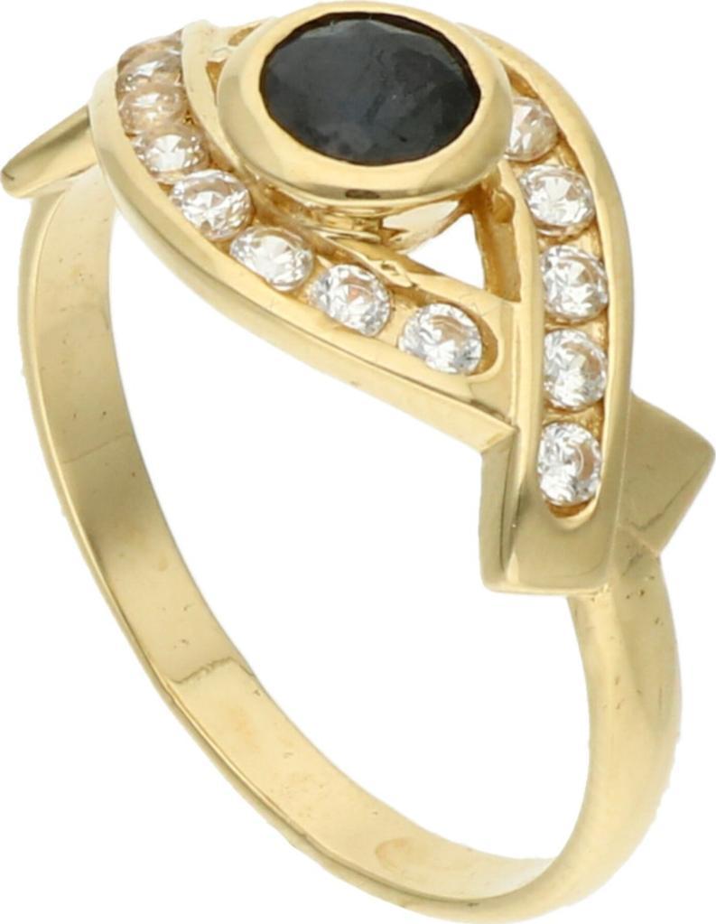 Rosanto Złoty ciekawy pierścionek z cyrkoniami roz. 18 585 14k