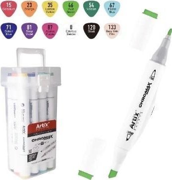 Markery dwustronne Chromax 12 kolorów