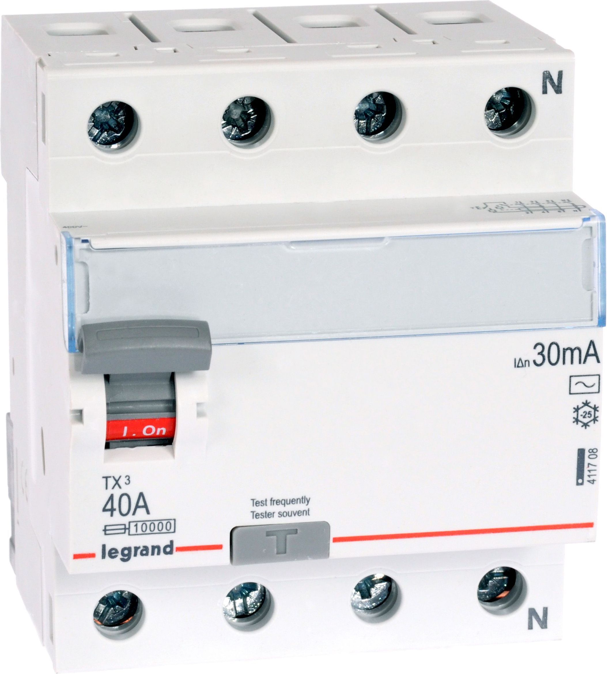 Legrand Wyłącznik różnicowoprądowy 4P 40A 0,03A typ AC P304 - 411708