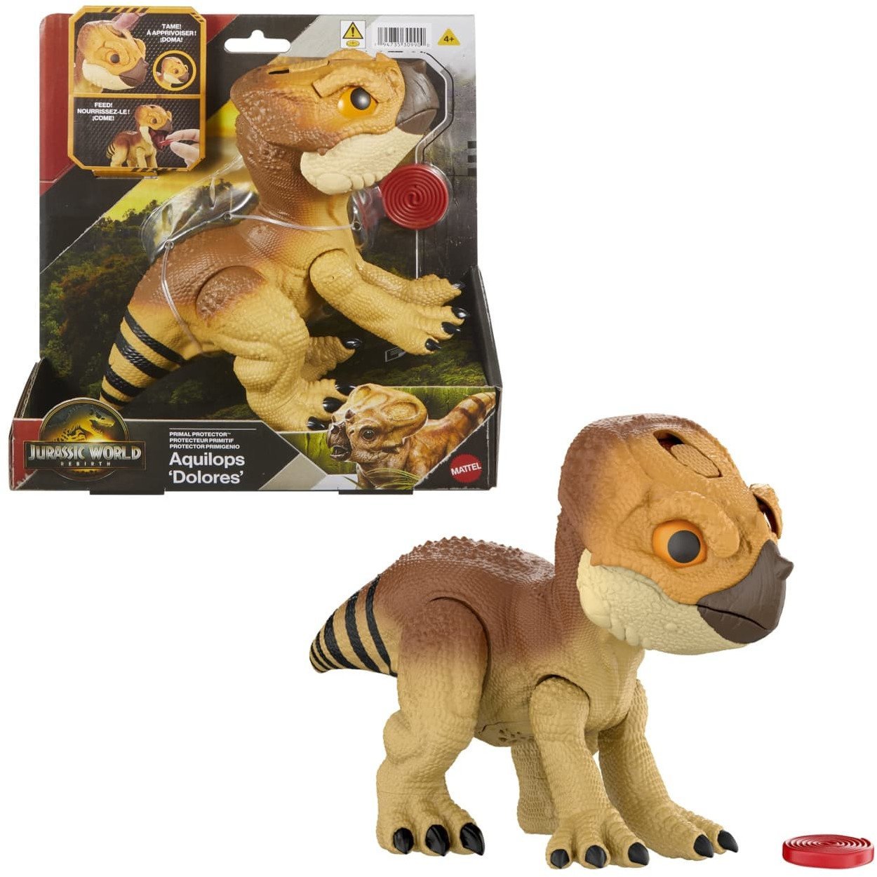Figurka Mattel Jurassic World - Aquilops Interaktywny przyjaciel do „tresowania” z „jedzeniem” (JGD01)