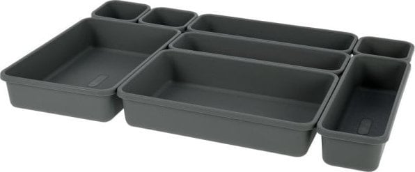 Storage Solutions Organizery do szuflad - 8 szt w komplecie, kolor szary