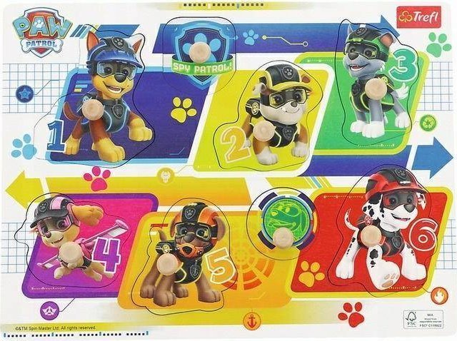 Trefl Puzzle drewniane dla dzieci PREMIUM Psi Patrol paw 16309