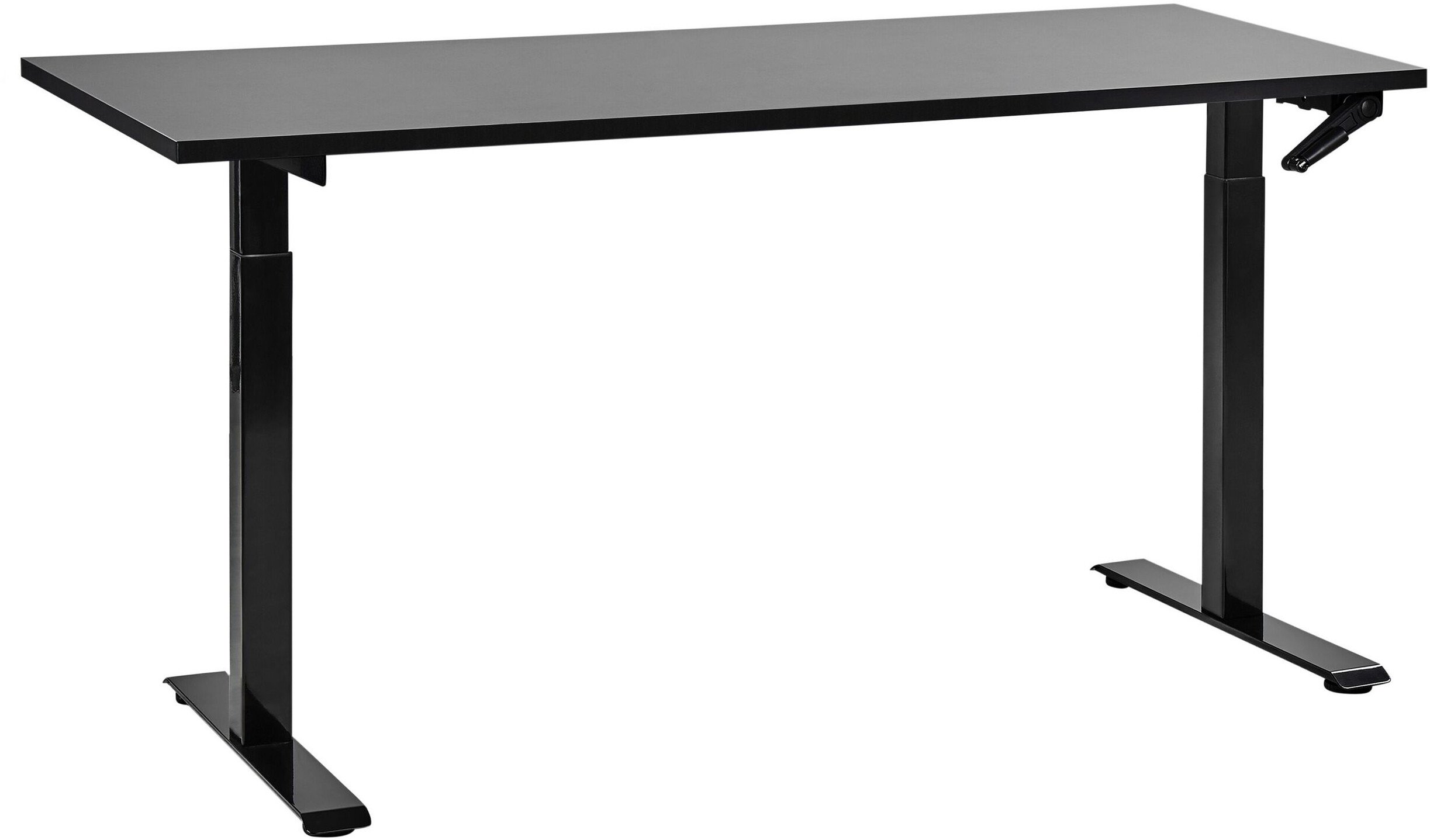 Biurko regulowane manualnie 160 x 72 cm czarne DESTINES