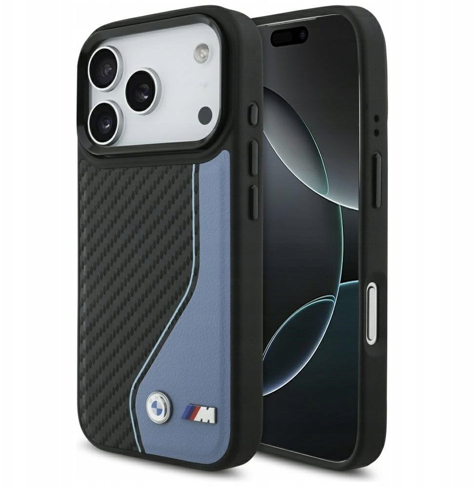 BMW Etui M Carbon Logo MagSafe do iPhone 17 Pro niebieski