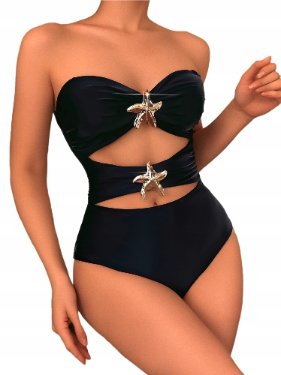 Strój kąpielowy jednoczęściowy kostium modelujący z klamrą wycięcia M