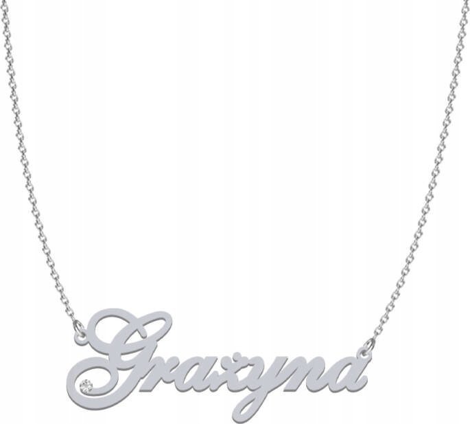 Radziszewska Jewellery Naszyjnik z imieniem GRAŻYNA srebro TABLICZKA GRAT