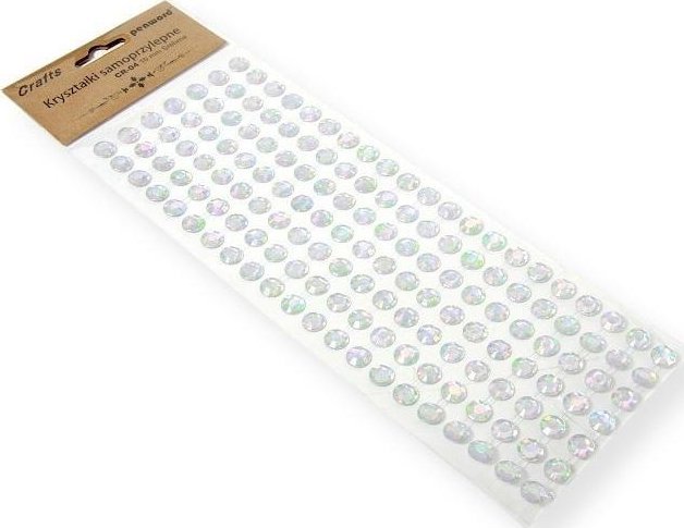 Kryształki samoprzylepne srebrne 10mm