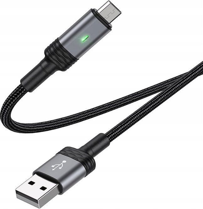 Kabel USB Borofone USB-A - microUSB 1.2 m Czarny (KABAV1004)