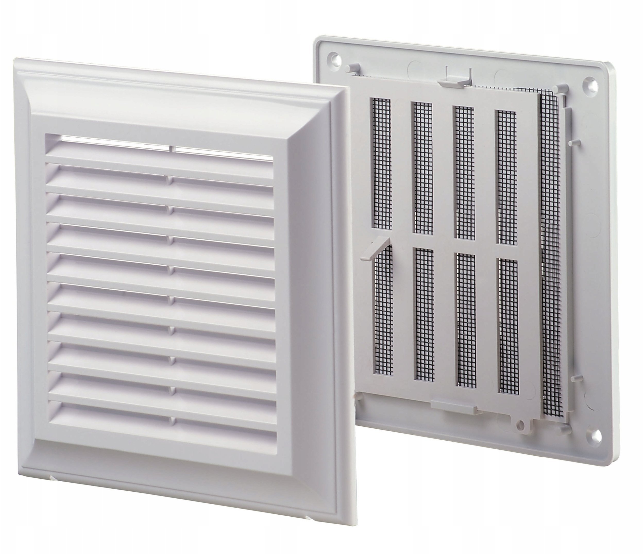Kratka wentylacyjna regulowana 180x250mm z siatką bez kołnierza biała EL250AUR