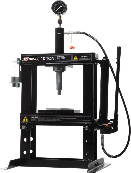 AWTools Prasa hydrauliczna z manometrem 10 ton (AW20055)
