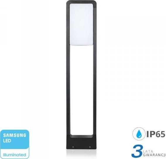 V-TAC Słupek Ogrodowy 10W LED SAMSUNG CHIP Czarny IP65 VT-33 6400K 900lm 3 Lata Gwarancji