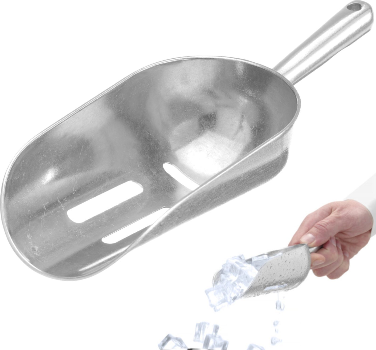 Bar Up Szufelka barmańska z otworami aluminiowa 0.35 l Szufelka barmańska z otworami aluminiowa 0.35 l