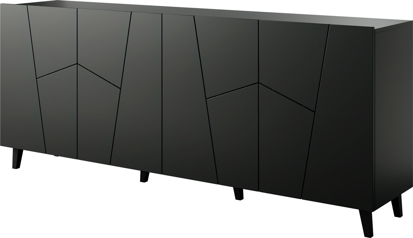 Cama Meble Komoda ETNA 200x42x82 czarny mat