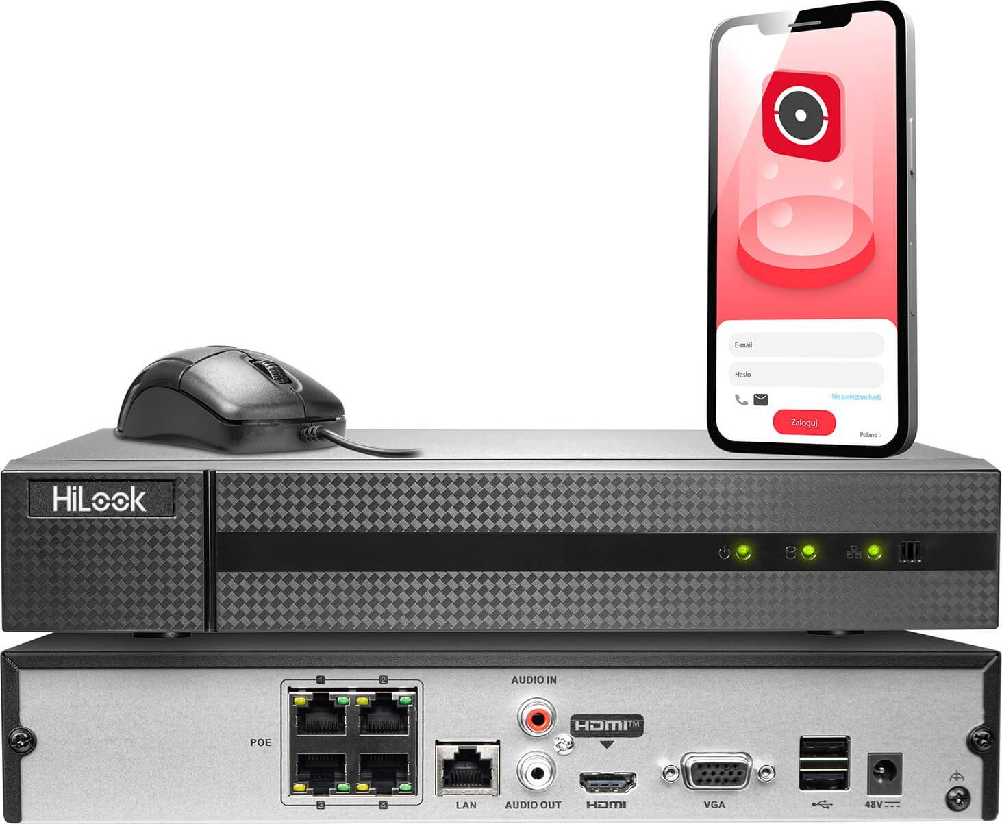 Rejestrator HiLook IP by Hikvision 4MP (NVR-4CH-5MP/4P)
