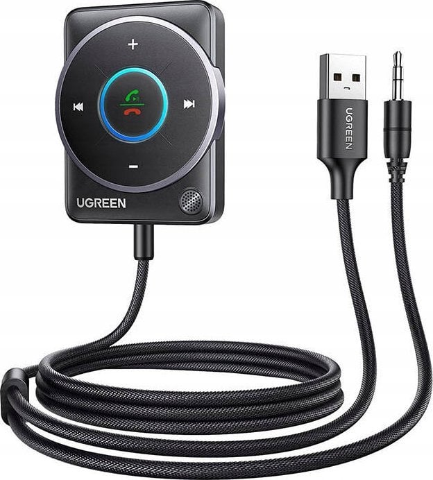 Ugreen Adapter Bluetooth 5.4 UGREEN CM723, USB-A + mini jack 3.5mm, wbudowany mikrofon czarny