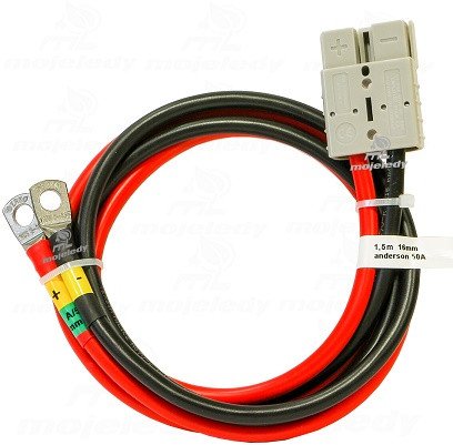 1,5m zestaw kabli do akumulatorów 16mm M8 Anderson 50A
