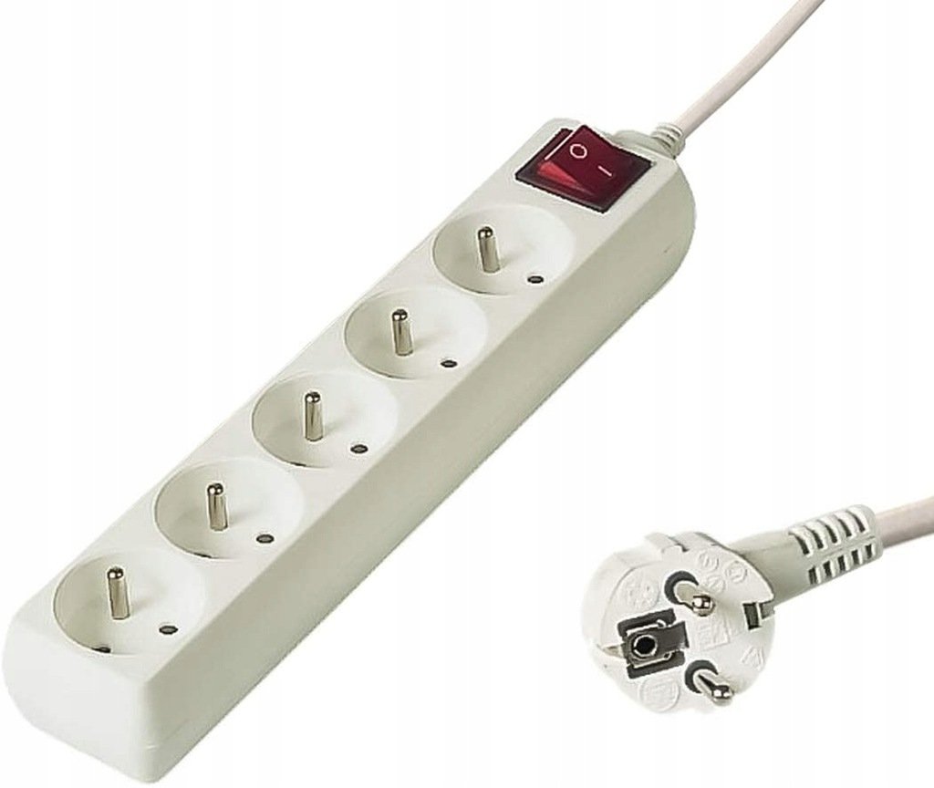 Listwa zasilająca PremiumCord 5 gniazd 10 m biała (pp5k10)
