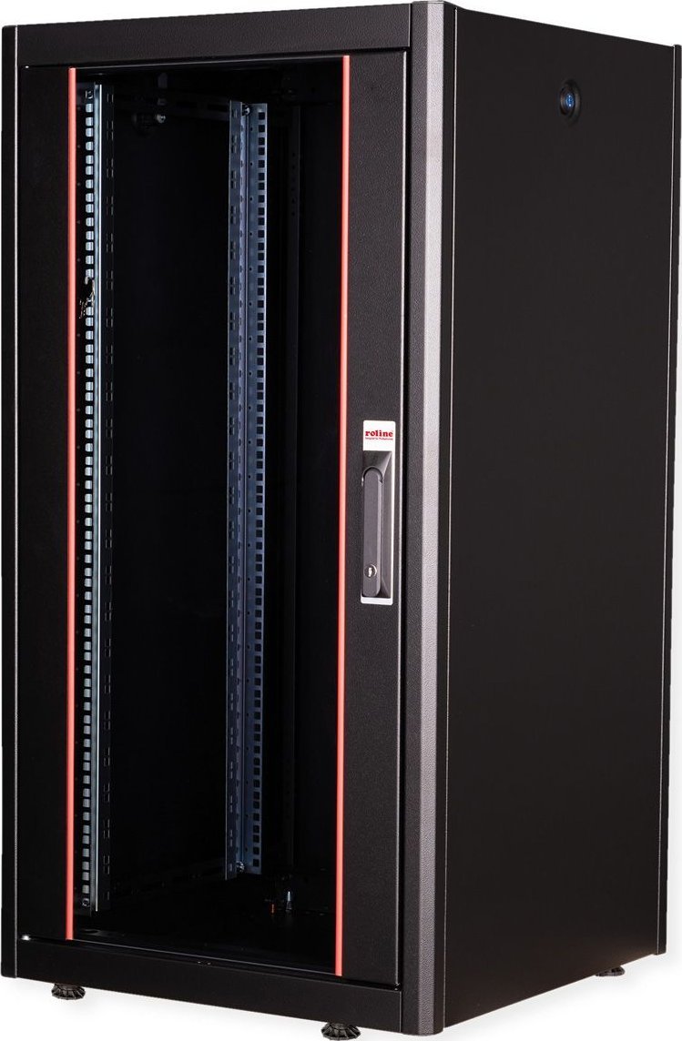 Roline ROLINE Netzwerkschrank Basic 48,26cm 19Zoll 22 HE 600x600 BxT Glast�r schwarz