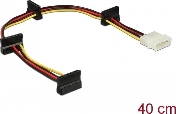 Kabel zasilający Delock DELOCK Stromkabel Molex 4Pin -> 4x SATA 15 Pin St/Bu 0.40m