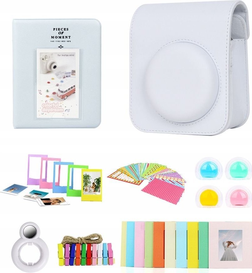 LoveInstant Zestaw 8w1 Akcesoria Do Fujifilm Instax Mini 12 / Biały