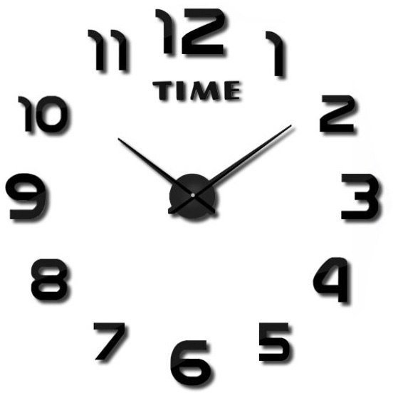 Zegar ścienny DIY NEPRI 65 - 130 cm - czarny 3D