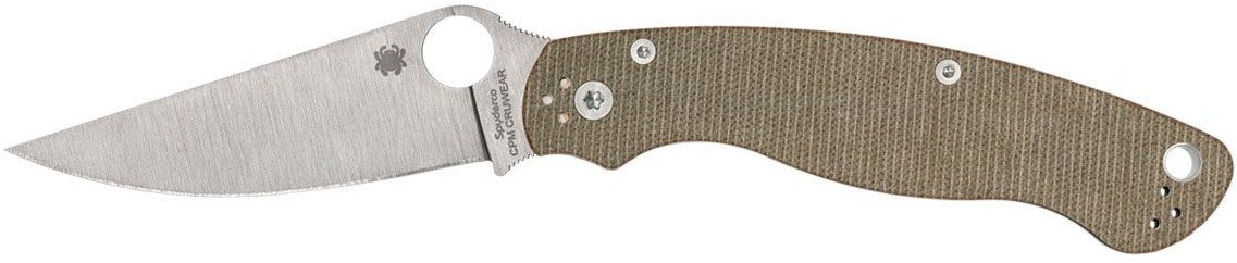 Spyderco MILITARY 2 BROWN CANVAS MICARTA CPM CRUWEAR C36MPCW2