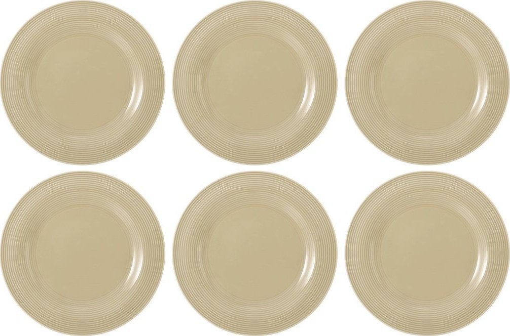 Zestaw 6 talerzy porcelanowych obiadowych 27.5 cm beżowy - Seltmann Weiden