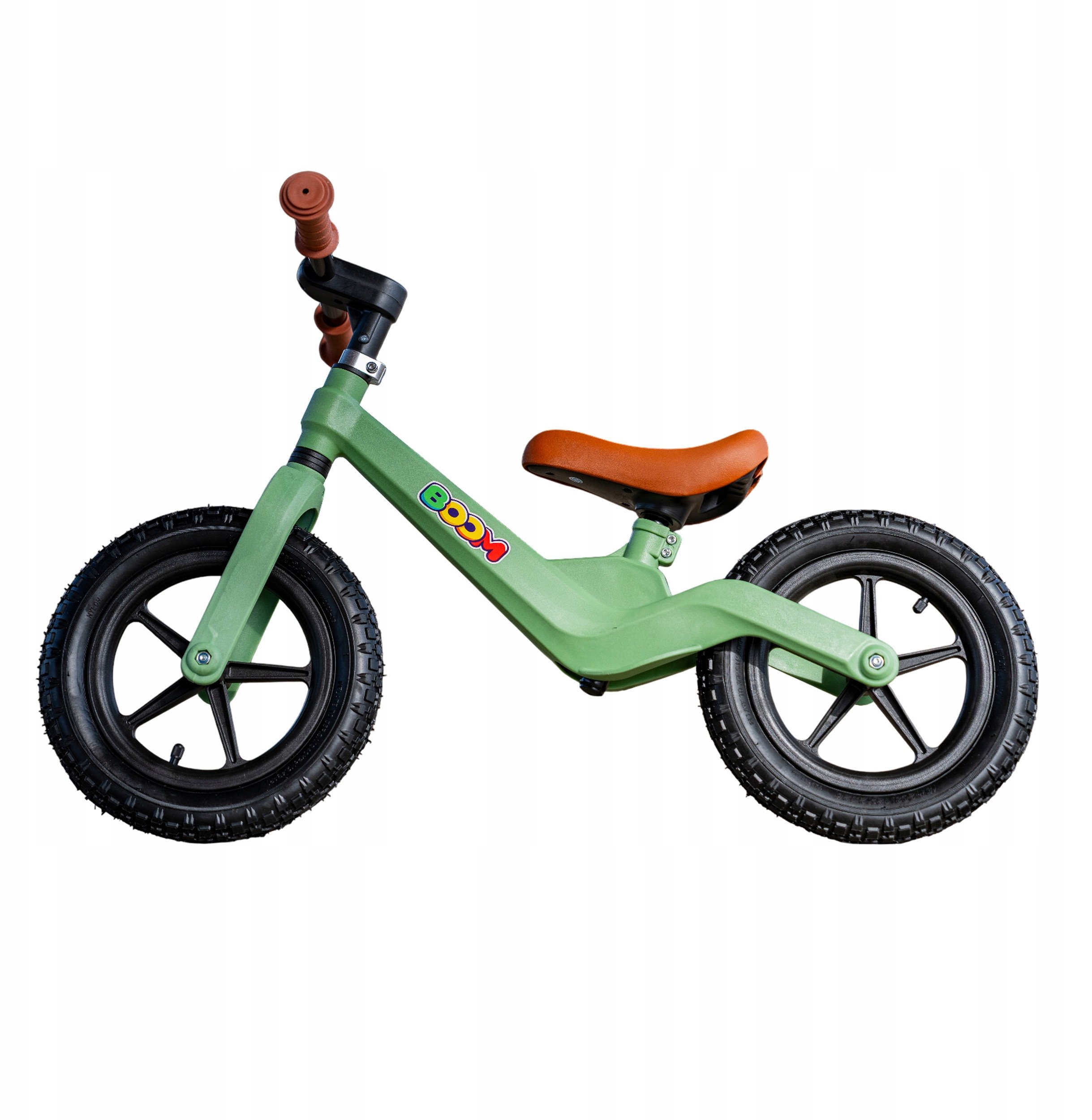 Rowerek Biegowy BOOM dla dzieci 2-5 lat Lekki Pompowane opony ZIELONY