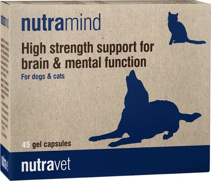 Nutravet Nutramind For Dogs & Cats 45kaps- Naturalne wsparcie funkcjonowania mózgu, treningu i procesu uczenia się