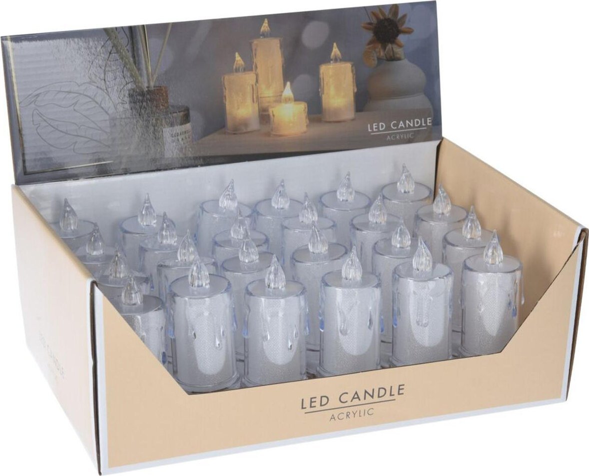 Christmas Gifts Świeca dekoracyjna ozdobna zdobiona LED 5x11cm