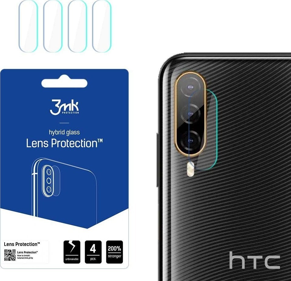 3MK Szkło hybrydowe na obiektyw aparatu Lens Protection HTC Desire 22 Pro [4 PACK]