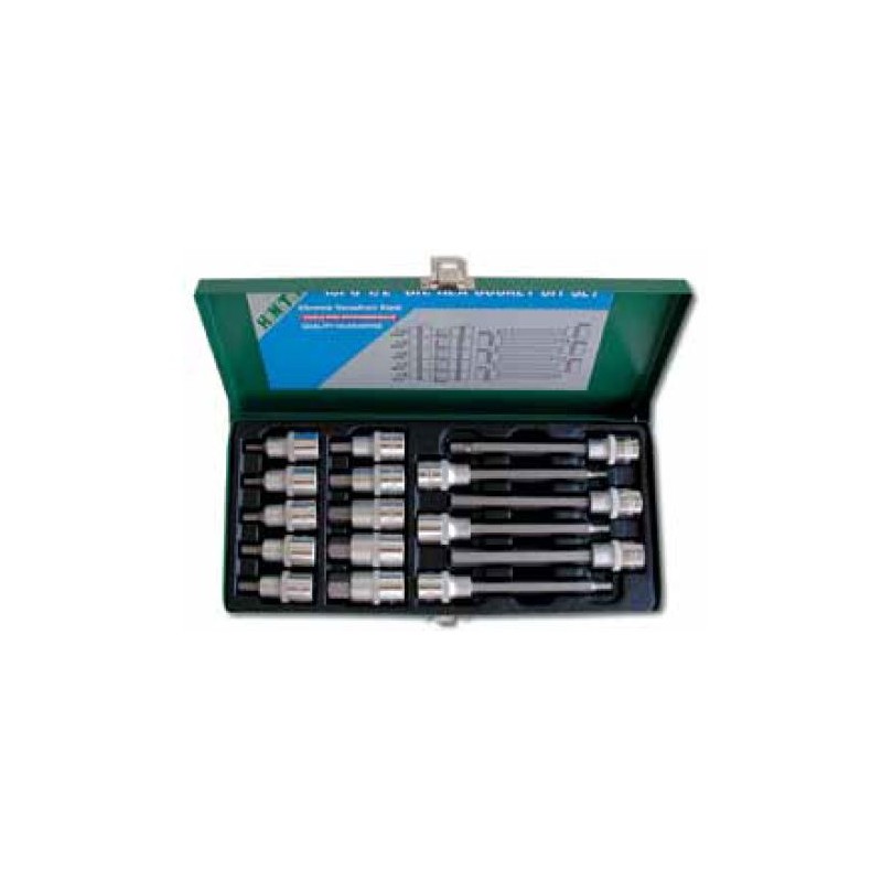 Honiton Zestaw nasadek trzpieniowych imbusowych hex 1/2" H5-H19 krótkie i długie 16szt. (H0016)