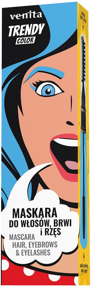 Venita Trendy Color 3w1 Maskara Do Rzęs Brwi Włosów 13g Lazurowy Błękit (35)