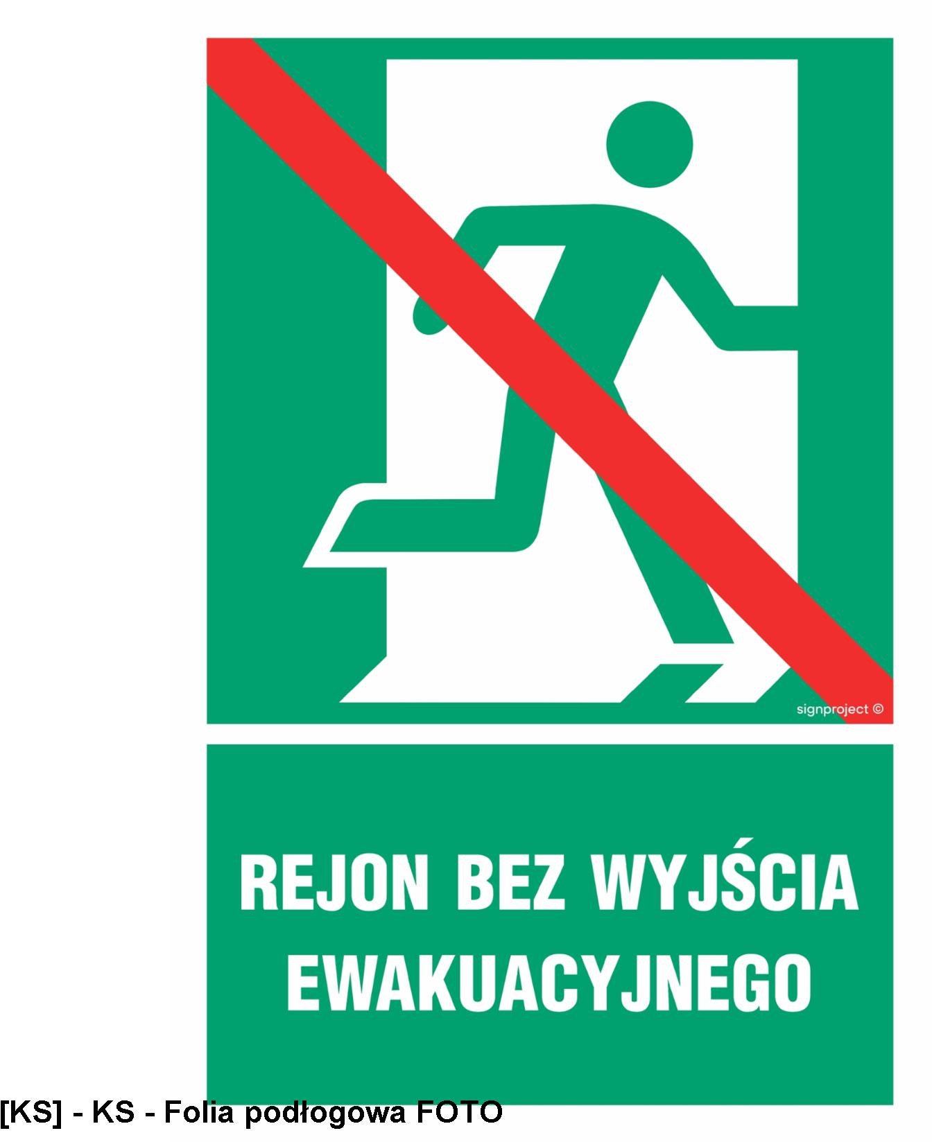 AC027 - Rejon bez wyjścia ewakuacyjnego prawostronny 700x1050