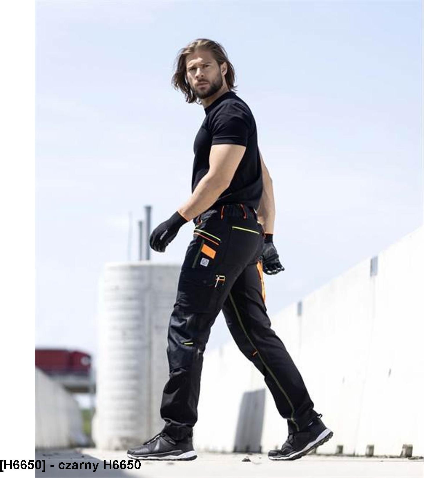 Ardon ARDON CREATRON - męskie spodnie do pasa strecz bawełniana strefa kolan wzmacniana kieszenie na nakolanniki ADNAdaptBelt - czarny H6650 52