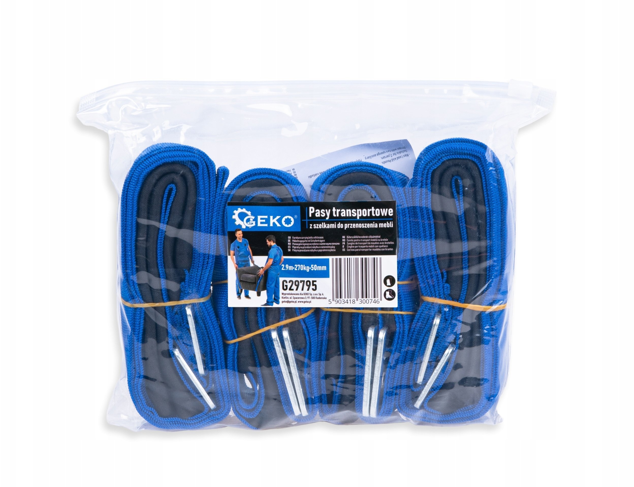 Pasy transportowe z szelkami do przenoszenia mebli 2,9m/370kg/50mm (25)