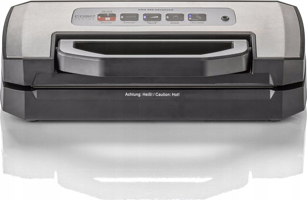 Caso Caso | Bar Vacuum sealer | VRH 490 advanced | Power 110 W | Temperature control | Juodas/Nerūdijantis plienas