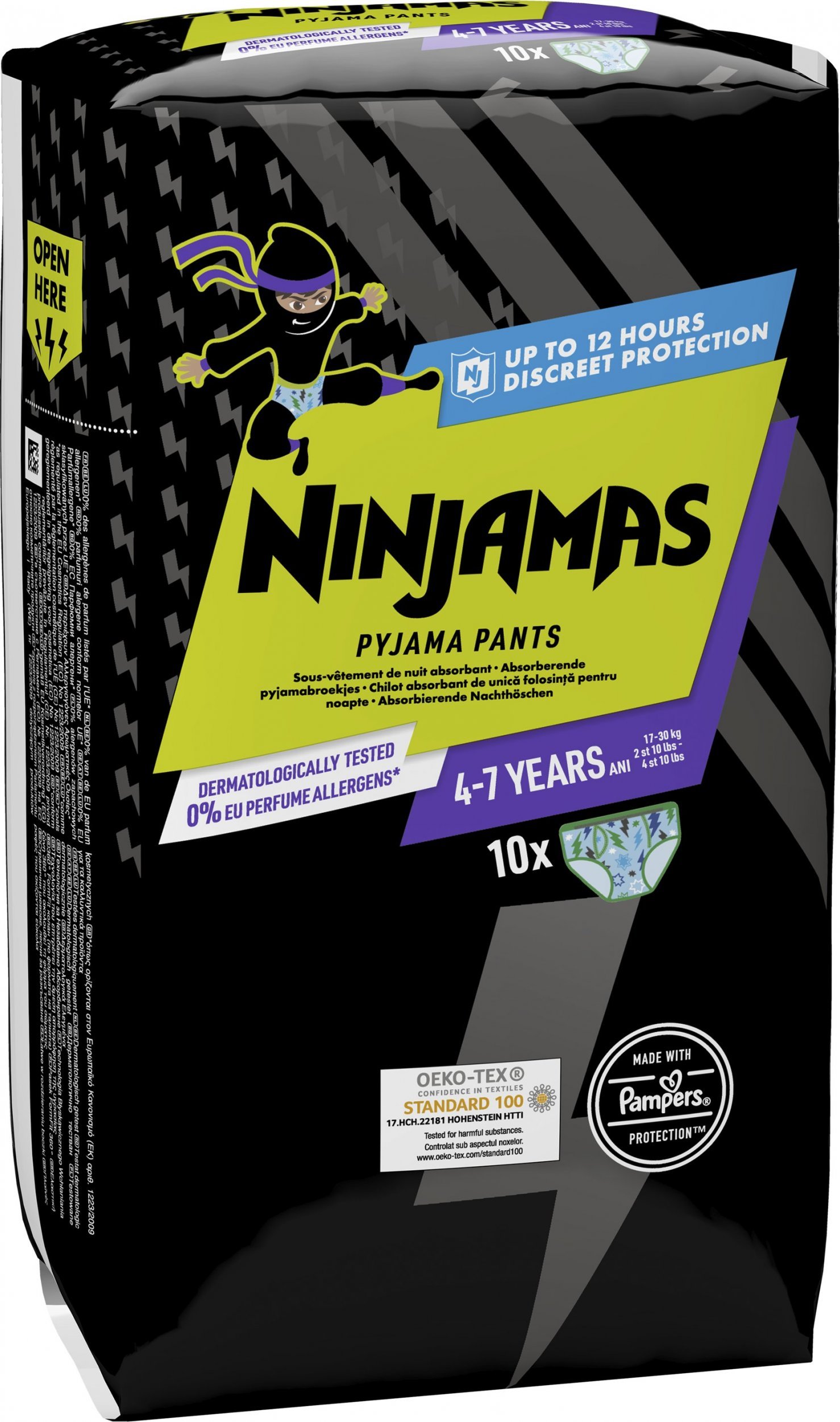 Pampers Pieluchomajtki NINJAMAS CP PANTS 7-XXLARGE 10 BOY