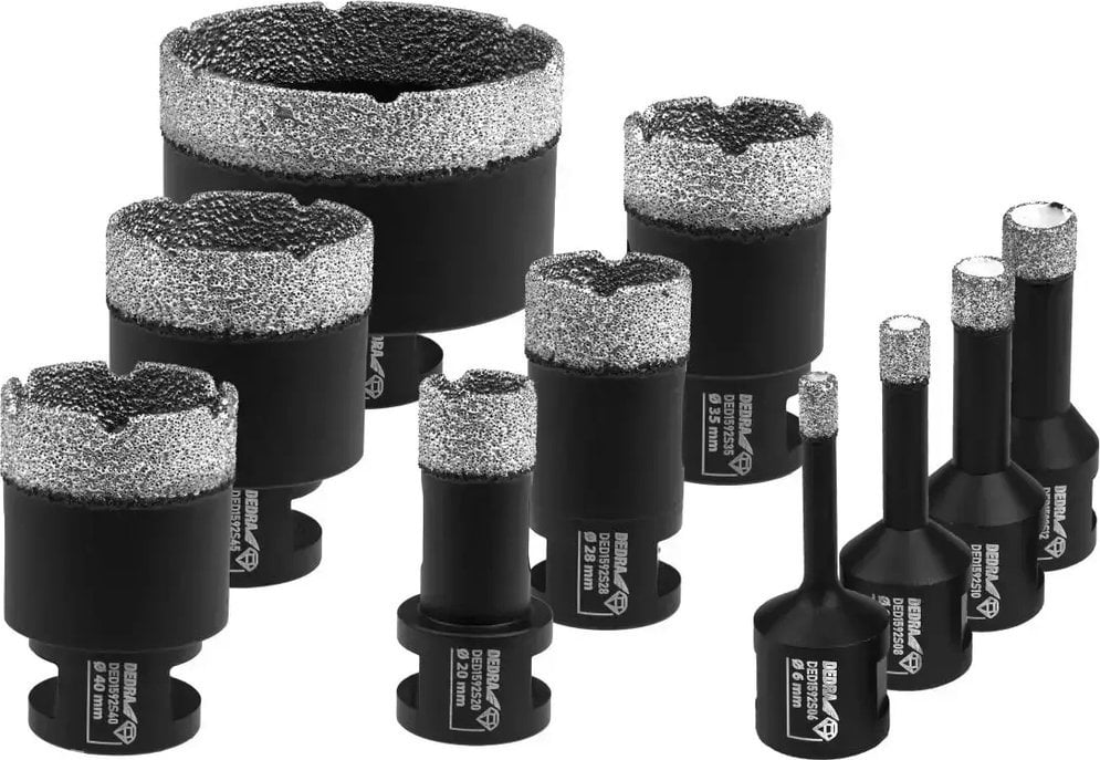 Dedra Zestaw koronek diamentowych VB 6,8,10,12,20,28,35,40,45,68mm