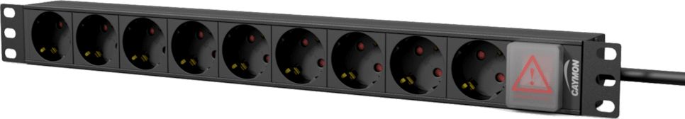 Caymon Listwa zasilająca 1U 19" 9x schuko CEE 7/4 (PSR109GS/B)