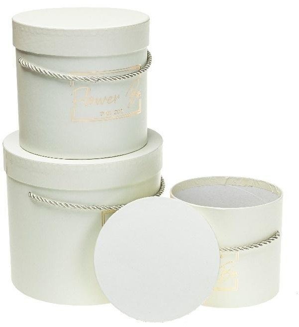 Pudełko Flower Box 3szt kremowy ROZETTE