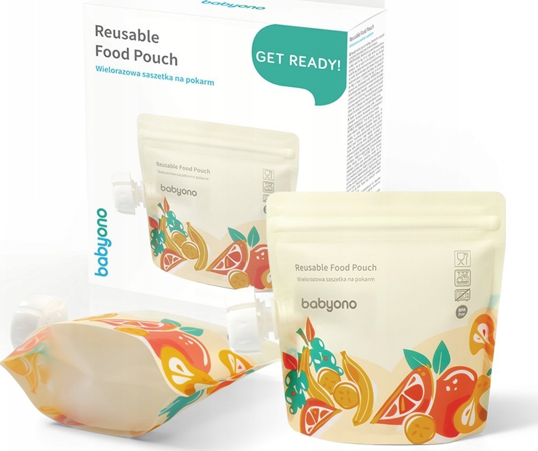 BabyOno 1467 SASZETKI WIELORAZOWE NA POKARM 150ML 5 SZT