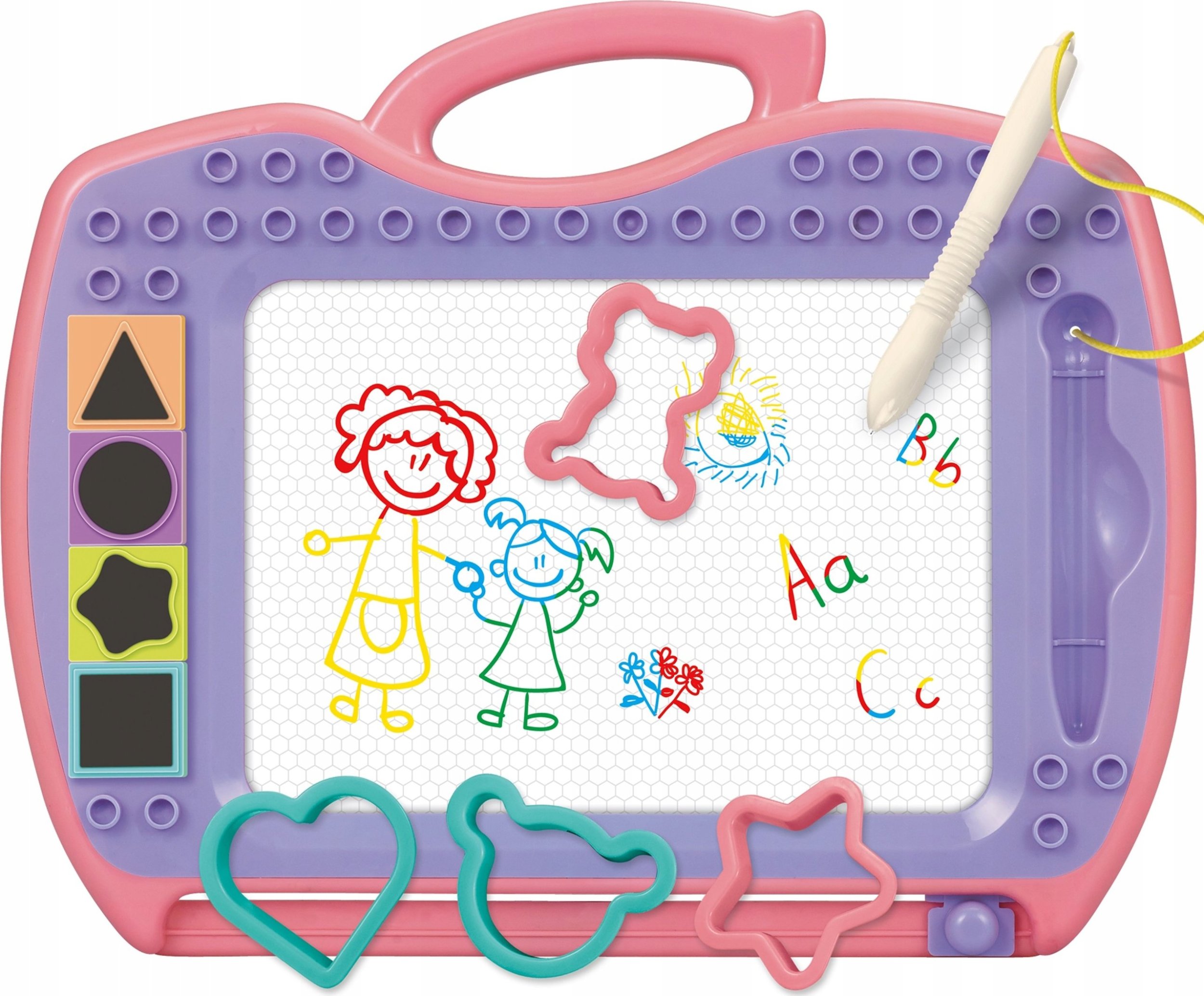 Woopie Znikopis Tablica Magnetyczna Kolorowa + Stempelki + Wzory