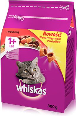 Whiskas sucha karma z wołowiną 300g