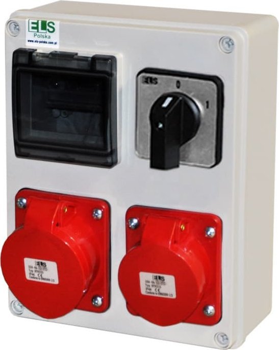 ELS Elektrotechnika Zestaw zasilający MIKO-4M 32A/5P + 16A/5P + przełącznik 0-1 IP44 E901304002