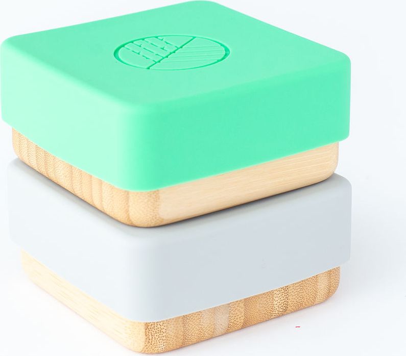 ECO RASCALS ECORASCALS Bambusowe pojemniki na przekąski 2 szt szaro-zielony