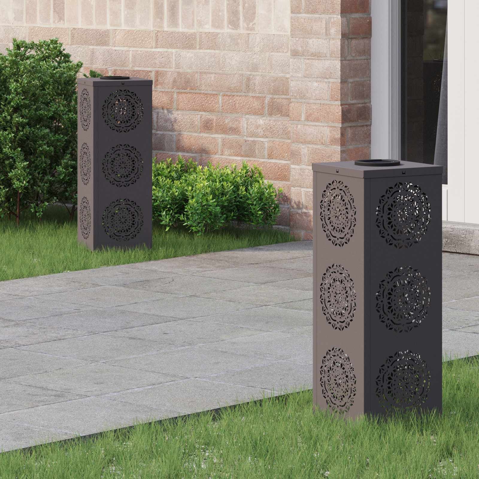 vidaXL Słoneczna LED lampa na ścieżkę 2 pcs Czarny