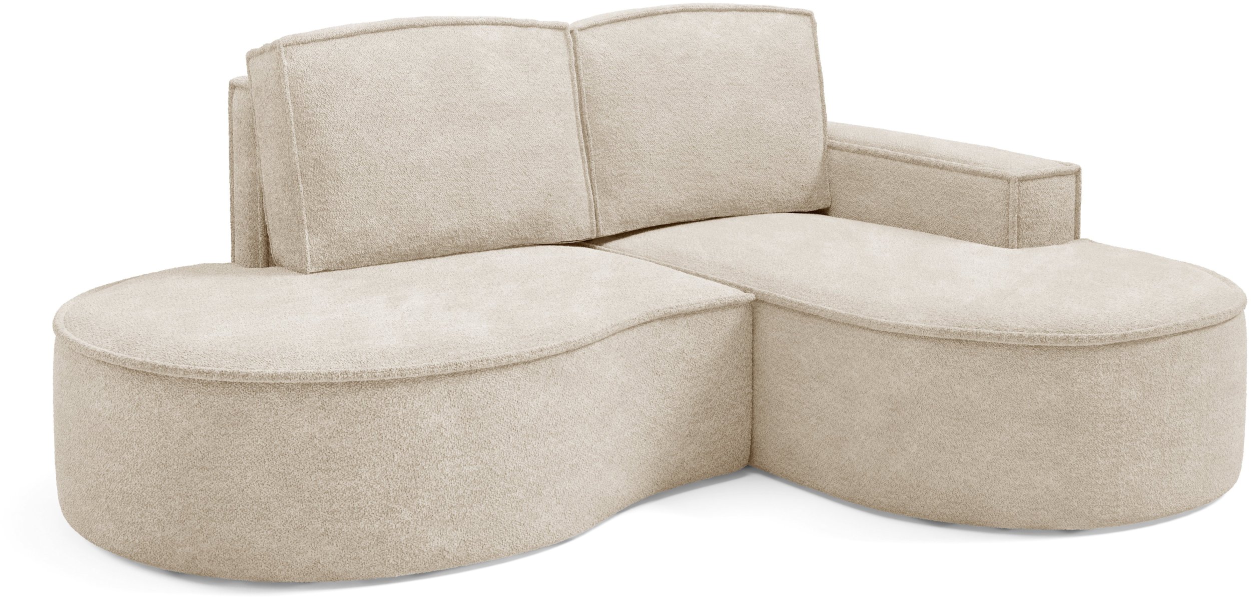 Narożnik rogówka MOLLY boucle funkcja spania , rozkładany, sprężyny Bonell quelle 05