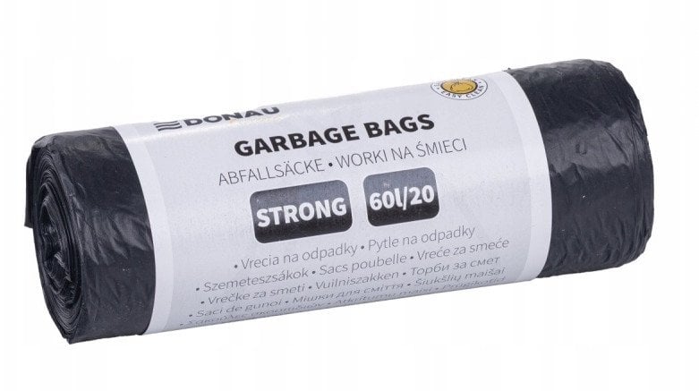 Worki na śmieci DONAU HOME, mocne (LDPE), 60l, 20 szt., czarne
